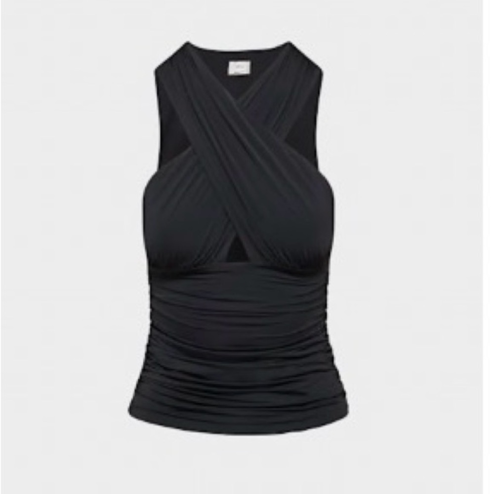 Wilfred Black Ruched Sleeveless Blouse